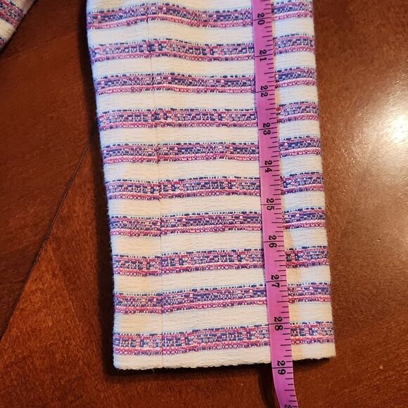 NEW Talbots Pastel Preppy Single Breasted Blazer Size 6 Pink Blue Cream Stripes - Picture 7 of 11